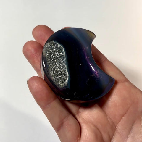 Angel Aura Druzy Geode Agate Moon