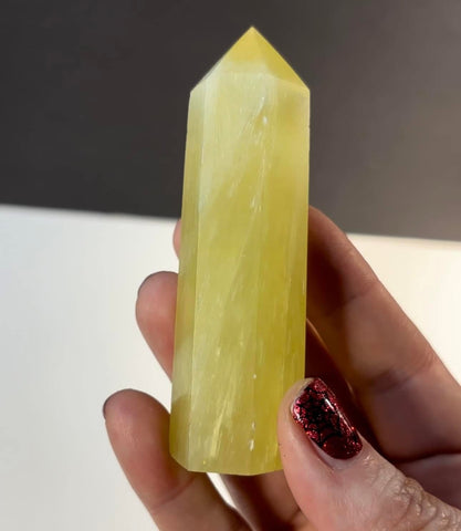 Lemon Calcite Polished Standing Point