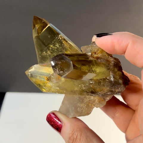 Partially-Polished Smoky Citrine Cluster