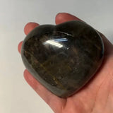 Chatoyant Black Moonstone Heart