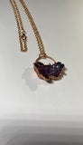 Grape/Blueberry Aura Quartz Copper Pendant Necklace
