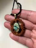 Monarch Opal Walnut Pendant Necklace