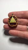 Aura Opal Triangle Walnut Pendant Necklace