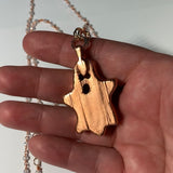 Copper Electroformed Howlite Ghost Pendant Necklace