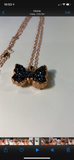 Rainbow Aura Druzy Butterfly Copper Pendant Necklace