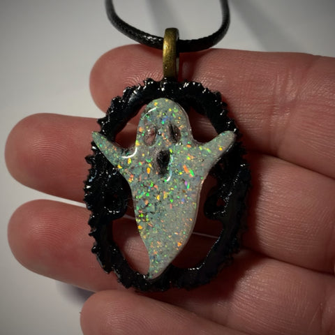 Aura Opal Ghost Walnut Pendant Necklace