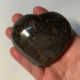 Chatoyant Black Moonstone Heart