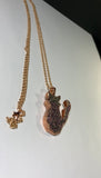 Pink Aura Kitty Copper Pendant Necklace
