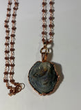 Angel Aura Chalcedony Copper Electroformed Pendant Necklace