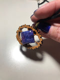 Purple Rainbow Moonstone Walnut Pendant Necklace