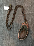 Flower of Life Agate Copper Pendant Necklace