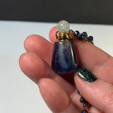 Rainbow Fluorite Potion Bottle Pendant Necklace