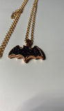 Copper Electroformed Bat Pendant Necklace