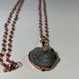 Angel Aura Chalcedony Copper Electroformed Pendant Necklace