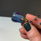 Rainbow Fluorite Potion Bottle Pendant Necklace