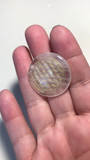Clear Quartz Flower of Life Engraved Palm Stone