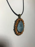 Aquamarine Walnut Pendant Necklace