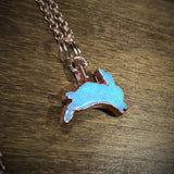 Atlantis Opal Bunny Copper Pendant Necklace