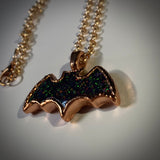Copper Electroformed Bat Pendant Necklace