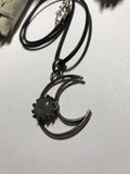 Labradorite Moon Pendant Necklace