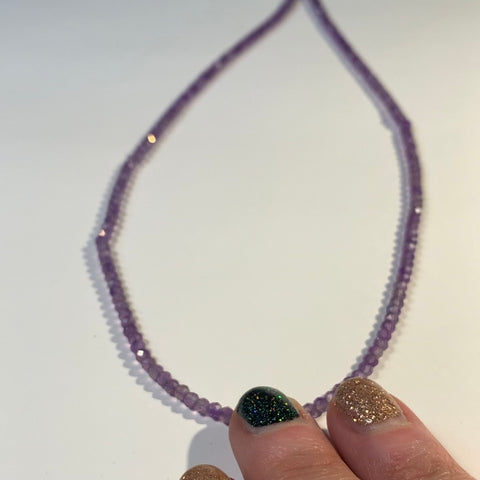 Sparkling Beaded Amethyst Necklace