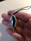 Black Mother of Pearl Antler Pendant Necklace