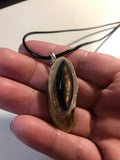 Black Mother of Pearl Antler Pendant Necklace