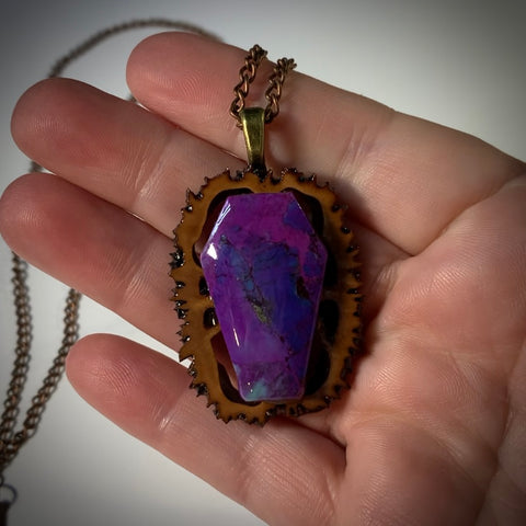 Mohave Turquoise Coffin Walnut Pendant Necklace