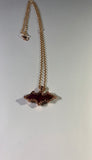 Sunset Aura Quartz Bat Copper Pendant Necklace