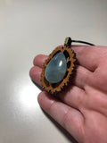 Aquamarine Walnut Pendant Necklace